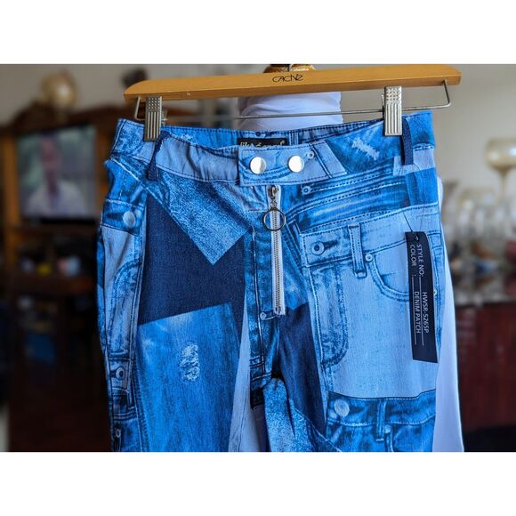 NWT  Like an Angel denim patch stretch leggings  Sz S - Picture 8 of 13